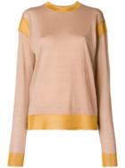 Sonia Rykiel Contrast Knit Jumper - Brown
