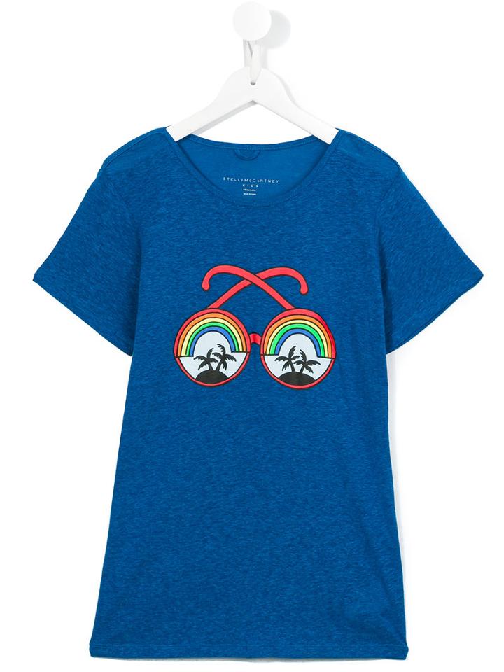 Stella Mccartney Kids Sunglasses Print Carly T-shirt, Girl's, Size: 14 Yrs, Blue