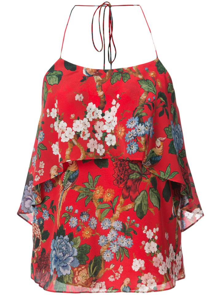 Alice+olivia Floral Print Top - Red
