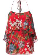Alice+olivia Floral Print Top - Red