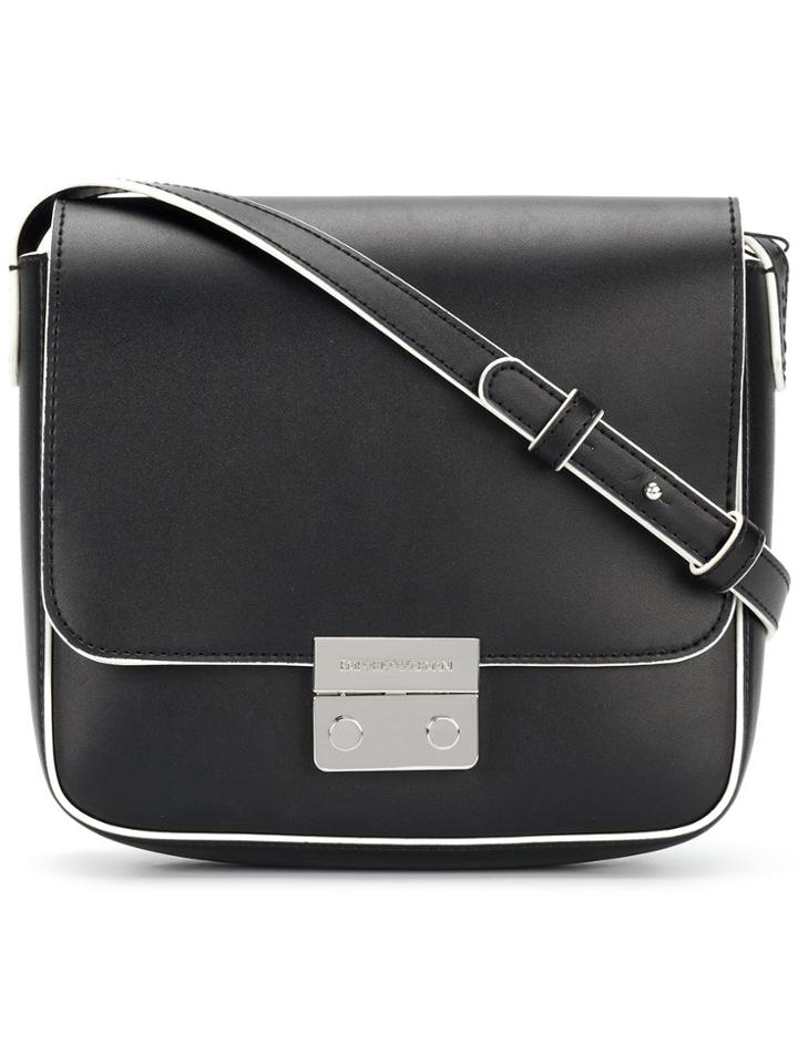 Emporio Armani Clasp Cross Body Bag - Black