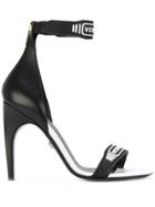 Versace Logo Strap Sandals - Black