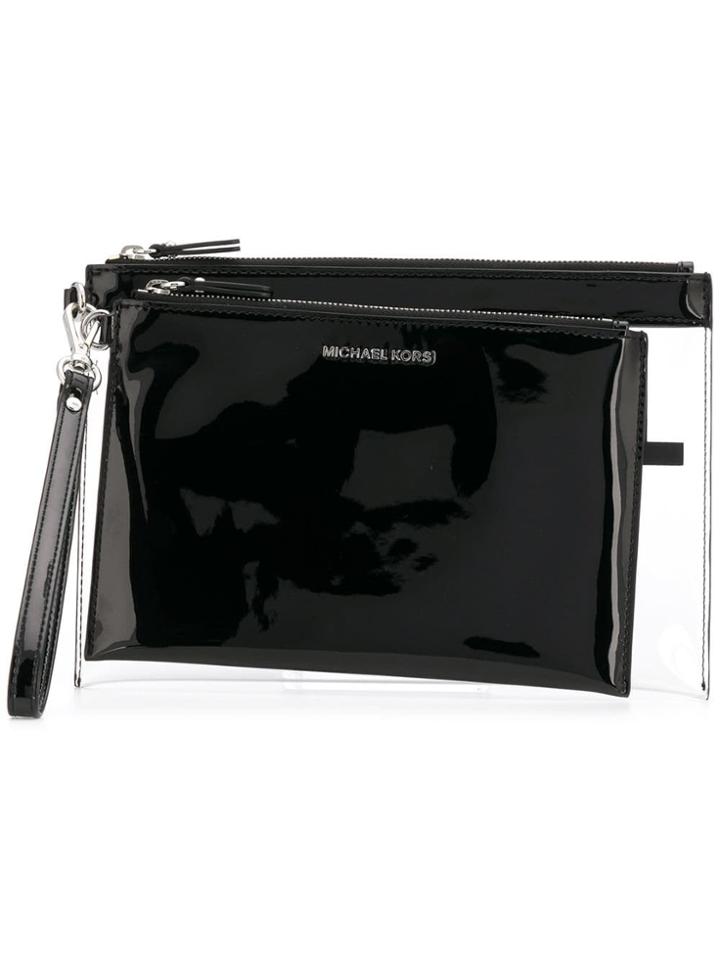 Michael Michael Kors Logo Perspex Clutch Bag - Black