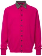 Kolor Studded Collar Knitted Shirt - Pink & Purple