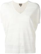 Armani Collezioni Stylised Knitted Top, Women's, Size: Small, White, Viscose/cotton