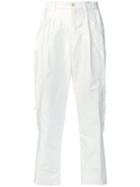 Comme Des Garçons Ripped Detail Trousers - White