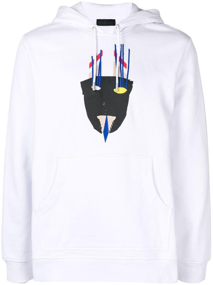 Diesel Black Gold Appliqué Hoodie - White