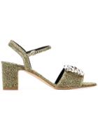 Rupert Sanderson Embellished Buckle Sandals - Gold