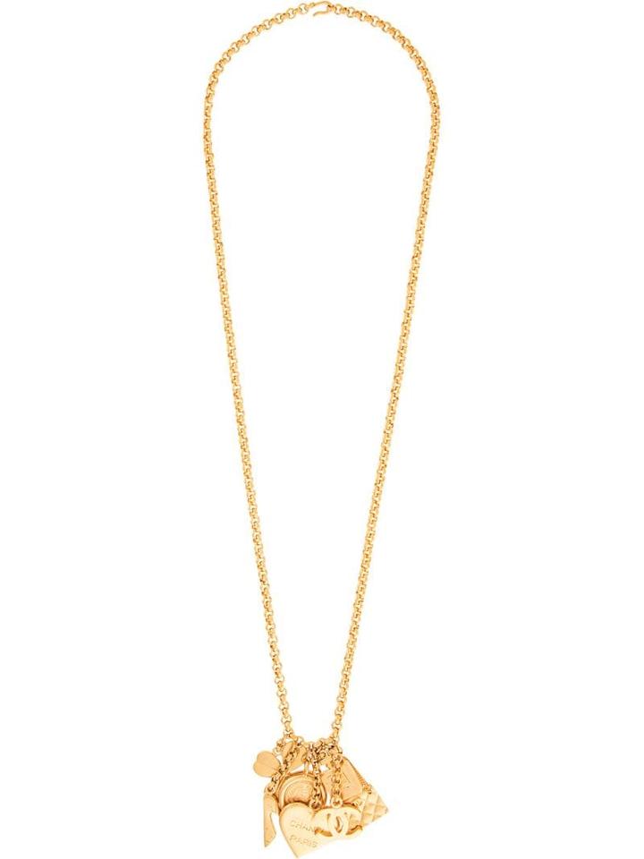 Chanel Pre-owned Cc Logo Bag Heart Chain - Metallic