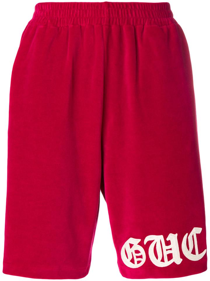 Gucci Embroidered Velvet Track Shorts