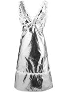 Calvin Klein 205w39nyc Metallic Lace Trim Dress - Silver