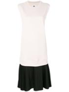 Mm6 Maison Margiela - Pleated Layered Dress - Women - Cotton - S, Nude/neutrals, Cotton