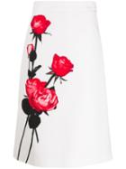 Prada Floral Print Pencil Skirt - White