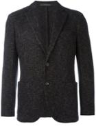 Eleventy Houndstooth Pattern Blazer, Men's, Size: 48, Black, Cotton/polyamide/acetate/wool