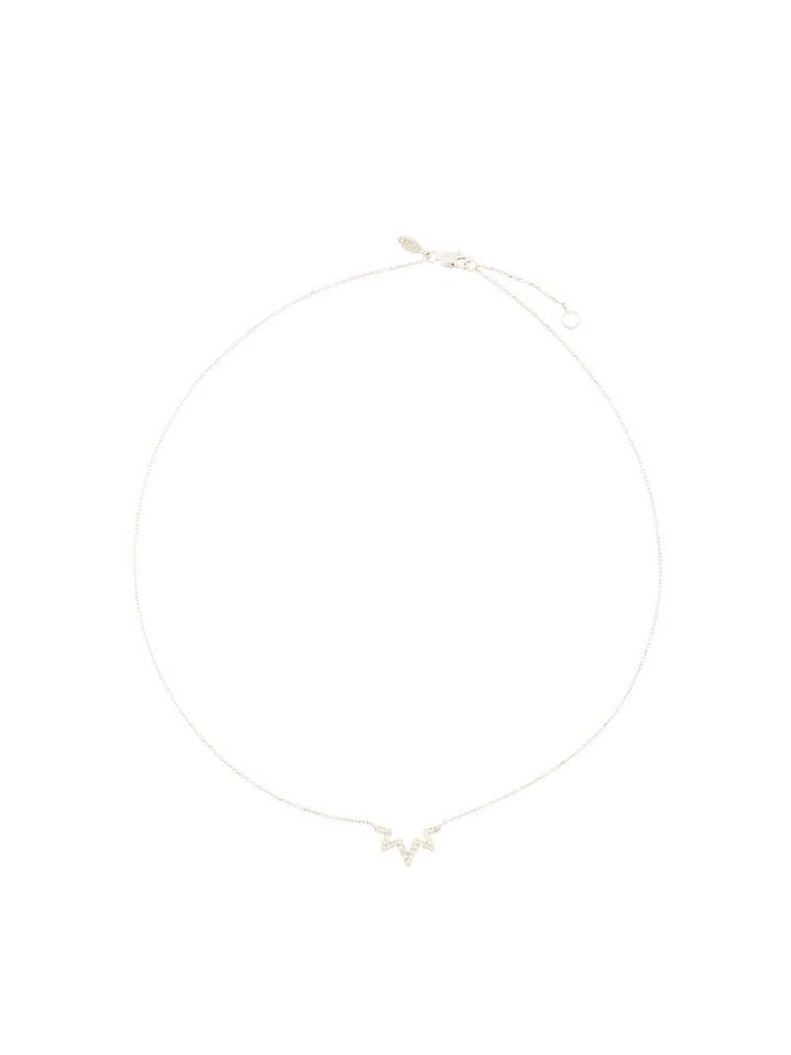 Anzie Aztec Starburst Zig Zag Necklace - Silver