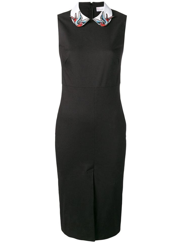 Red Valentino Bird Patch Fitted Dress - Black