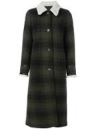 Mm6 Maison Margiela Checked Coat, Women's, Size: 42, Green, Polyester/viscose/virgin Wool
