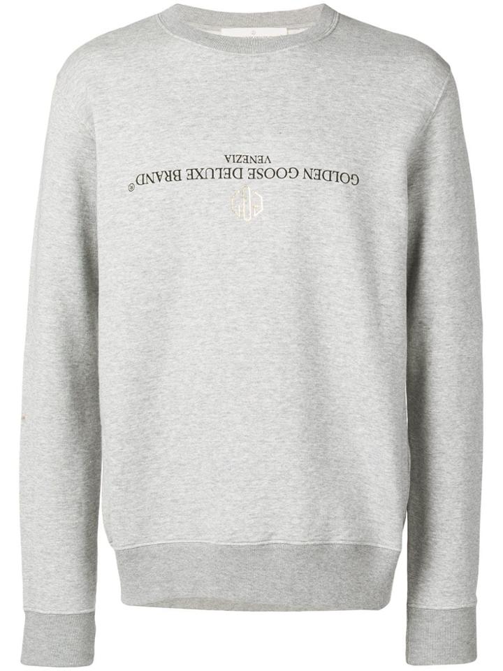 Golden Goose Deluxe Brand Printed Logo Sweatshirt - Grey