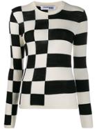 Courrèges Checkered Crew Neck Jumper - White