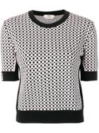 Fendi Geometric Patterned Knitted Top - Black