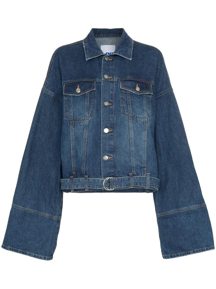 Sjyp Denim Jackets With Roll Up Cuffs - Blue