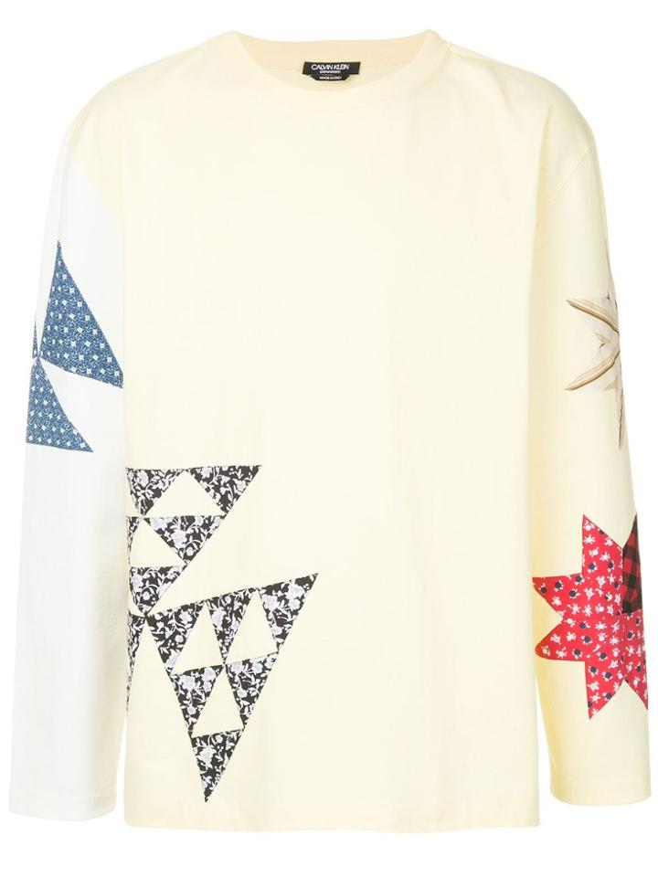 Calvin Klein 205w39nyc Patchwork Crew Neck Sweatshirt - Yellow