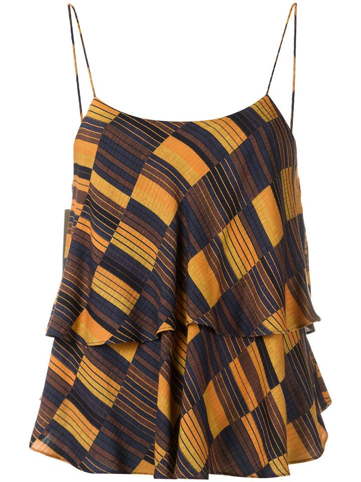 Lilly Sarti - Printed Top - Women - Viscose - 38, Yellow, Viscose