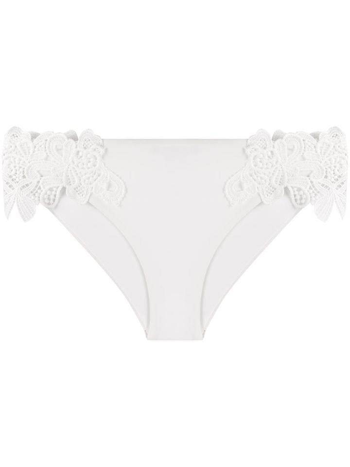 Ermanno Scervino Lace Panel Bikini Bottoms - White