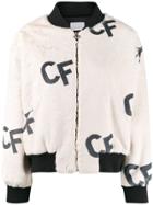 Chiara Ferragni Printed Cf Bomber Jacket - Neutrals