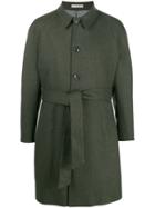 0909 Belted Single-breasted Coat - Green