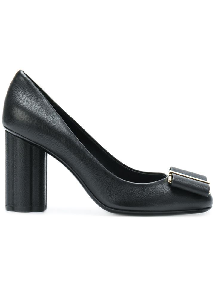 Salvatore Ferragamo Bow Front High-heeled Pumps - Black