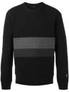 Lanvin Striped Panel Sweatshirt, Men's, Size: Small, Black, Cotton/polyamide/polyester/virgin Wool