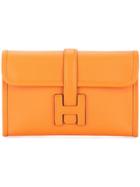 Hermès Vintage H Logo Jige Clutch Bag - Orange