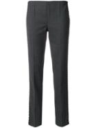 P.a.r.o.s.h. - Studded Trim Pants - Women - Spandex/elastane/virgin Wool - L, Grey, Spandex/elastane/virgin Wool