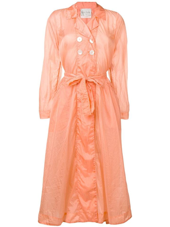 Forte Forte Belted Double-breasted Coat - Orange