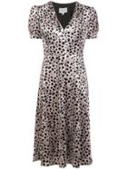 Hvn Paula Velvet Leopard-print Dress - Silver
