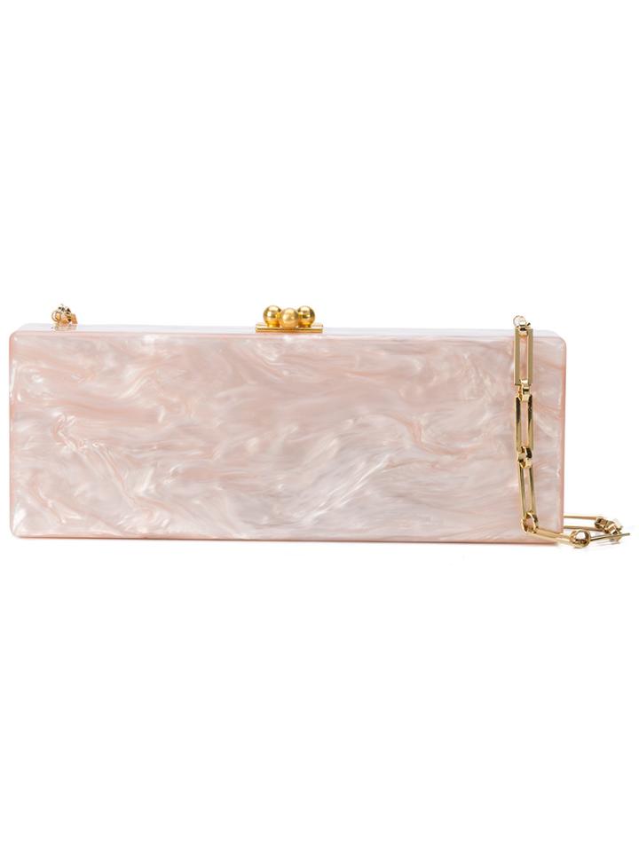 Edie Parker Flavia Pearl Effect Clutch Bag - Pink & Purple
