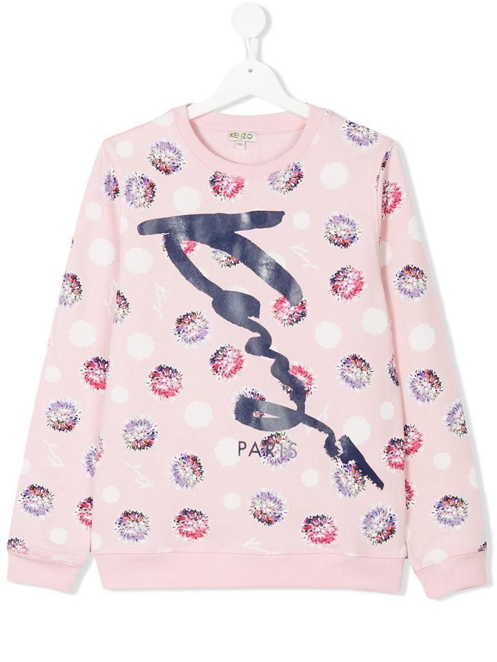 Kenzo Kids - Teen Printed Sweatshirt - Kids - Cotton - 16 Yrs, Pink/purple