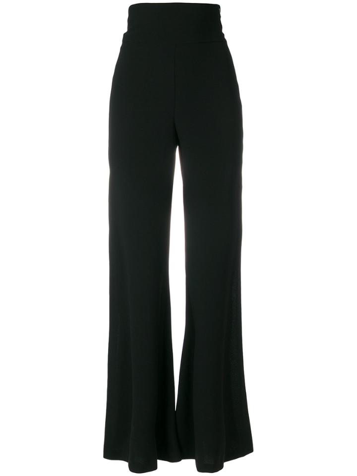 Pinko High Side Slit Flared Trousers - Black