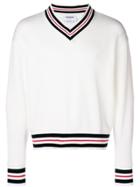 Thom Browne Cricket Stripe Oversized Pullover - White