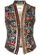 Bazar Deluxe Floral Embroidery Gilet - Black