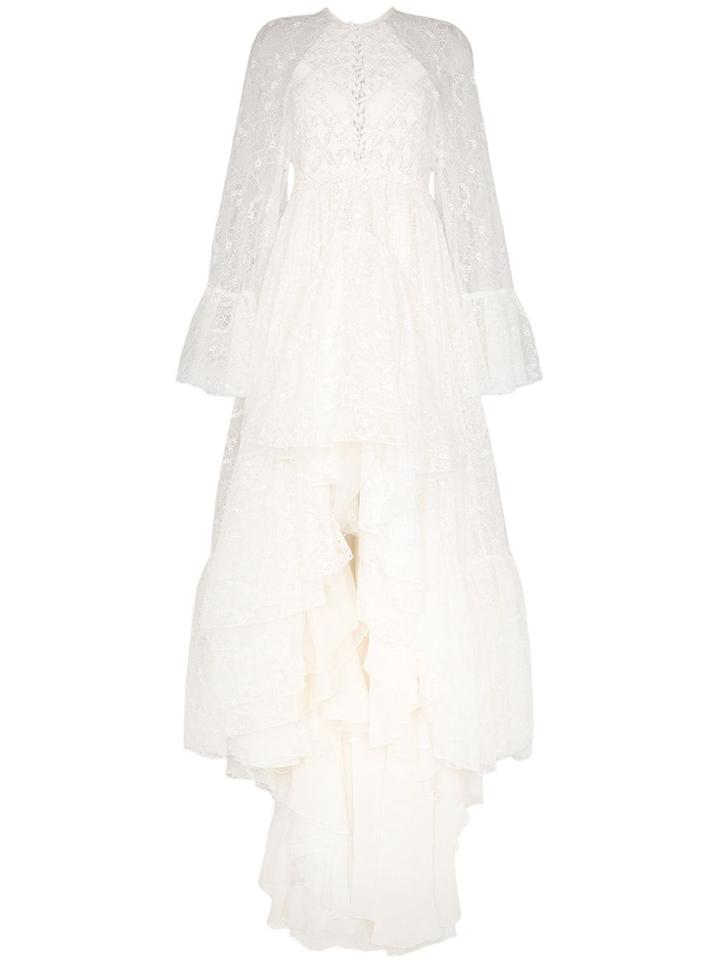 Giambattista Valli Asymmetric Lace Gown - White