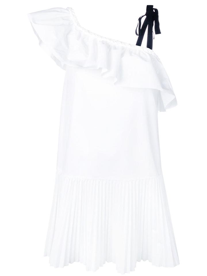 Red Valentino Cotton Poplin Dress With Braided Detail - White