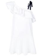 Red Valentino Cotton Poplin Dress With Braided Detail - White