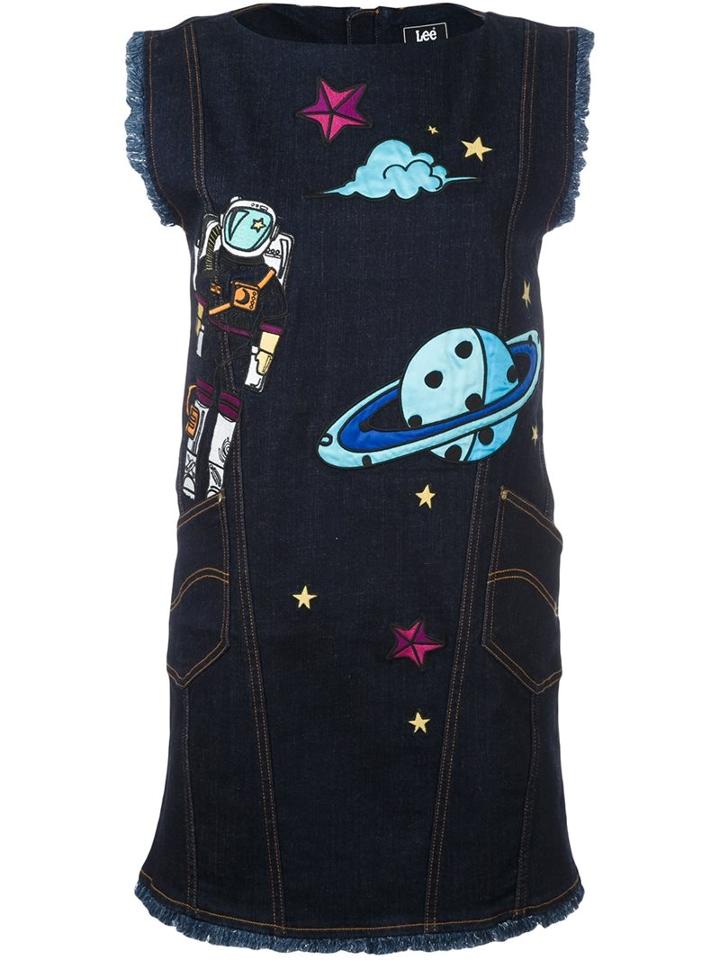 House Of Holland 'hoh X Lee Collaboration' Dress, Women's, Size: Xl, Blue, Cotton/polyester/spandex/elastane