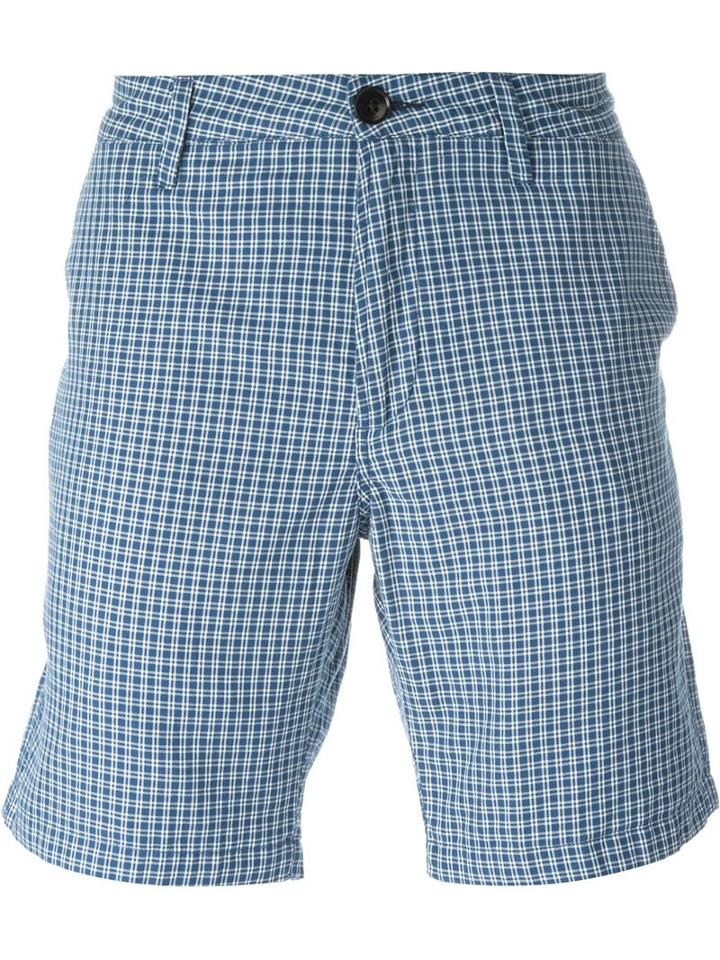 Paul Smith Jeans Checked Chino Shorts, Men's, Size: 31, Blue, Cotton