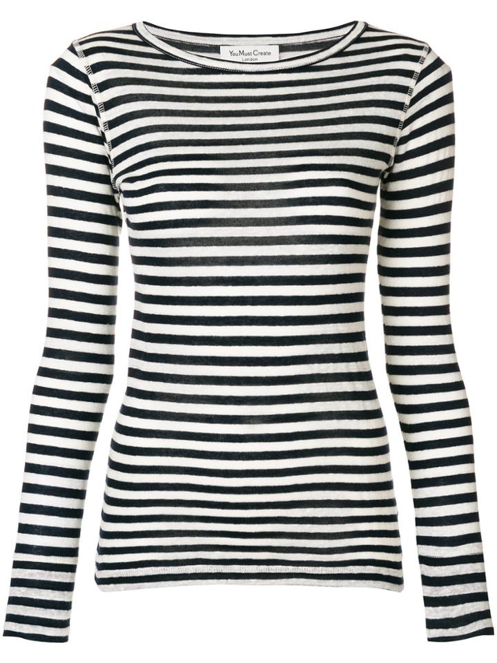 Ymc Striped Longsleeved T-shirt - Blue