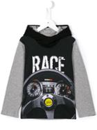 John Galliano Kids Race Print Hoodie, Boy's, Size: 6 Yrs, Black