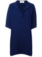 Gianluca Capannolo - V-neck Shift Dress - Women - Viscose - 44, Blue, Viscose
