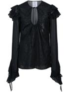 Rosie Assoulin Ruffled Sleeve Blouse - Black